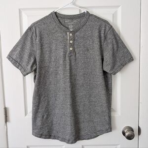American Eagle | Men's Cotton Short Sleeve Henley in Grey | Size Small | EUC